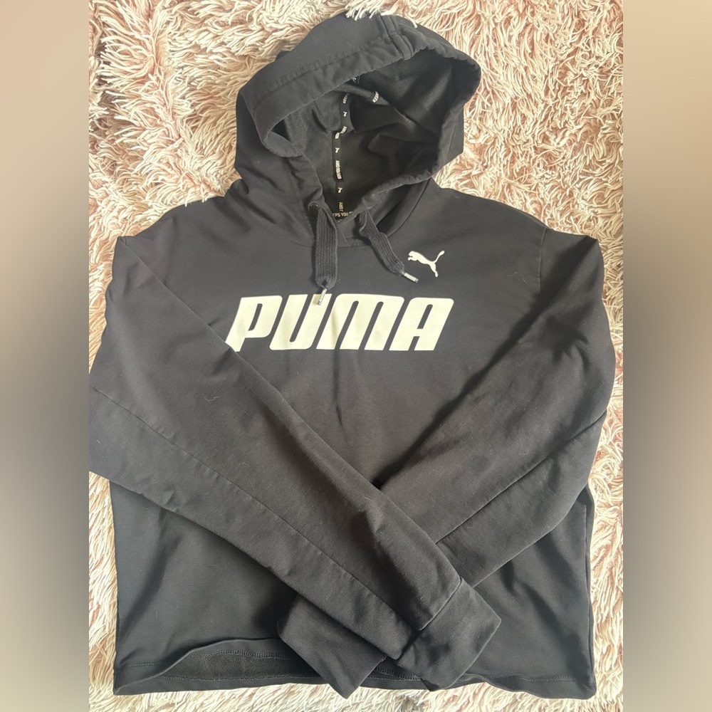Black Cropped Puma Sweater Size Medium